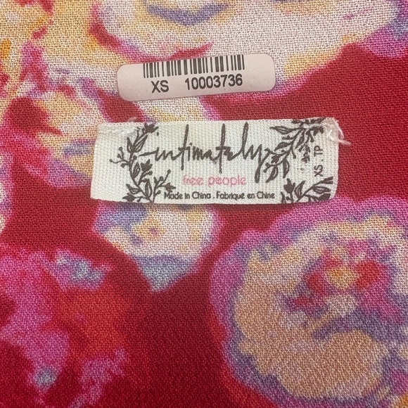 Free People Red Floral Bodysuit - Picture 4 of 5